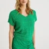 WE FASHION Met Opengewerkt Dessin - T-Shirt Basique - Green -We Fashion Soldes Boutique a0a422e77db247bc90601b5fa0b84a4e