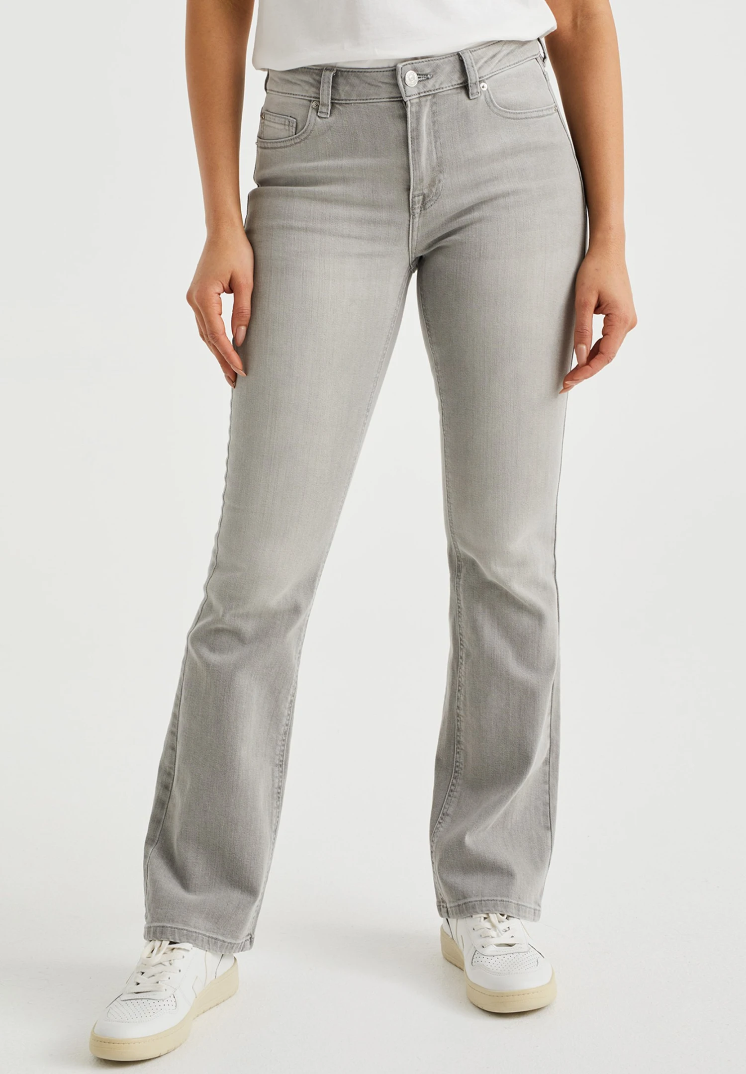 WE FASHION Mid Rise Met Comfort-Stretch - Jean Bootcut - Grey 3 WE FASHION Mid Rise Met Comfort-Stretch - Jean Bootcut - Grey