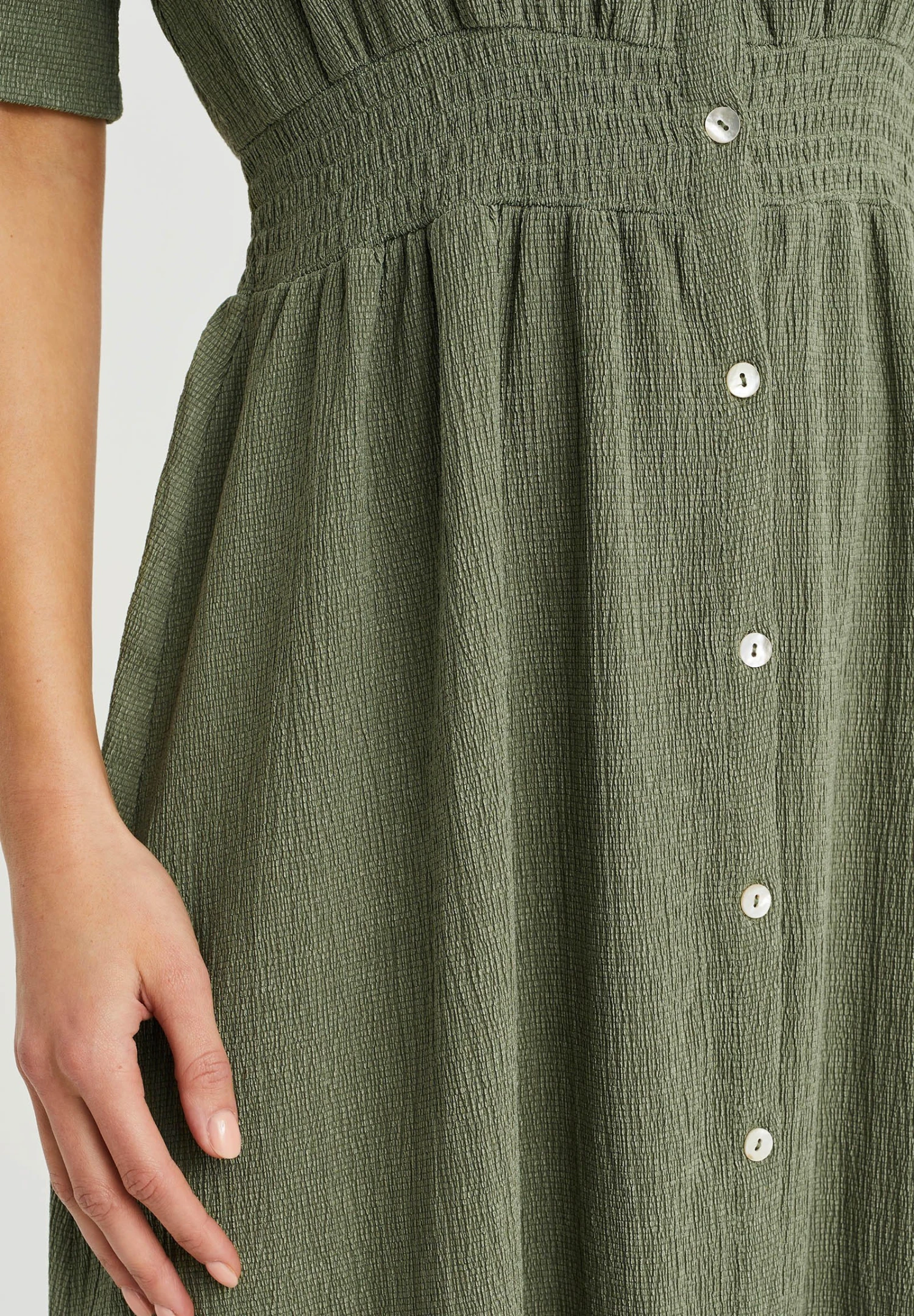 WE FASHION Met Structuur - Robe Chemise - Green 6 WE FASHION Met Structuur - Robe Chemise - Green – Image 4