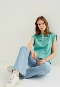 WE FASHION Met Embroidery - Débardeur - Green -We Fashion Soldes Boutique a4df4a20c4e44035969837cdaa1b734a