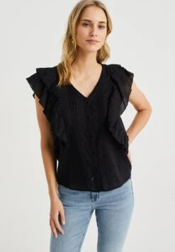 WE FASHION Met Dessin - Blouse - Black