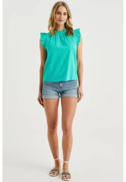 WE FASHION Met Broderie Anglaise - Blouse - Green -We Fashion Soldes Boutique a88008632cf642438036e477c9ef1a3f