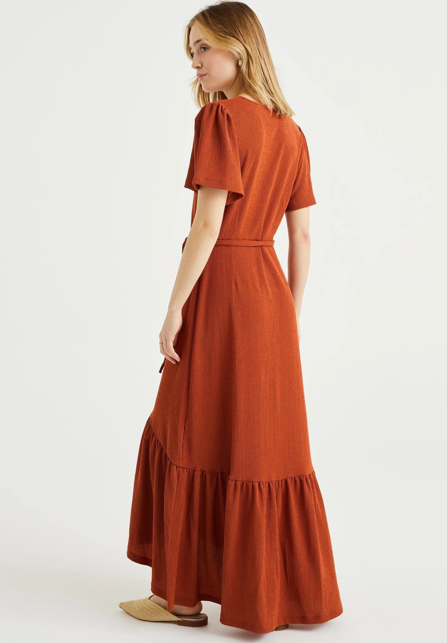 WE FASHION Met Structuur - Robe Longue - Brown 4 WE FASHION Met Structuur - Robe Longue - Brown – Image 2