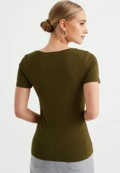 WE FASHION Aus Bio - T-Shirt Basique - Green -We Fashion Soldes Boutique ab6b0a687e0f424ba1f0539744f252eb