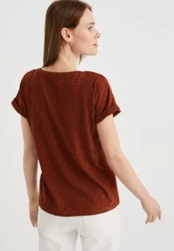 WE FASHION Met Glittergaren - T-Shirt Imprimé - Brown -We Fashion Soldes Boutique ab963f8e5bad44648453792058e1b9d7