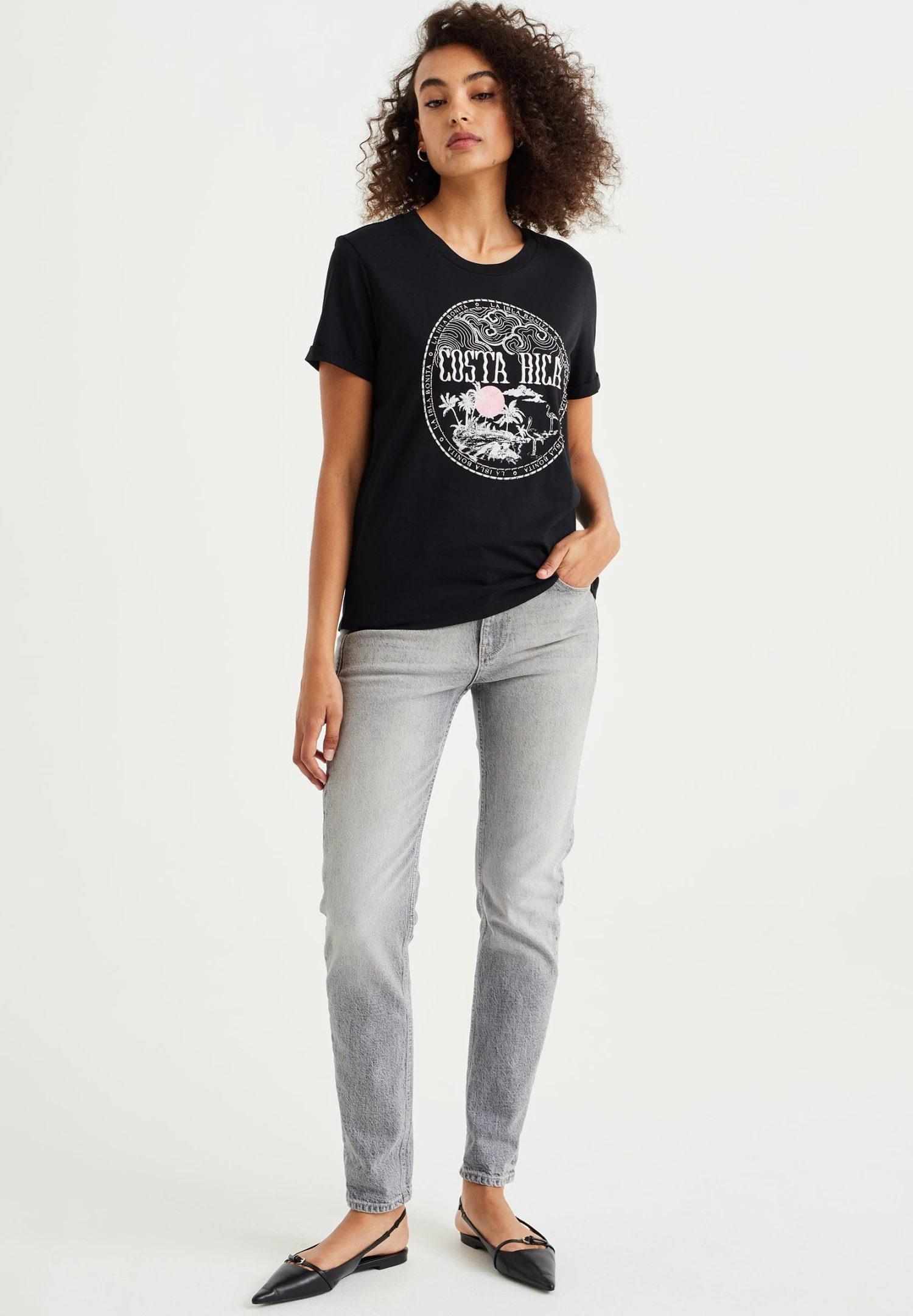 WE FASHION Met Opdruk - T-Shirt Imprimé - Black 4 WE FASHION Met Opdruk - T-Shirt Imprimé - Black – Image 2