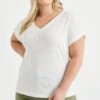 WE FASHION Met Opengewerkt Dessin-Curve - T-Shirt Basique - White -We Fashion Soldes Boutique b1edb85c87134ef4b0e8a080cd9e7480