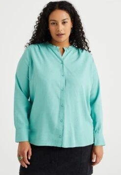 WE FASHION Met Structuur Curve - Chemisier - Mottled Blue