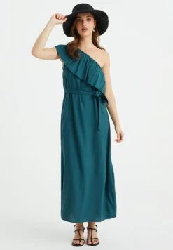 We Fashion Soldes Boutique 6 WE FASHION One-Shoulder Jurk - Robe Longue - Green