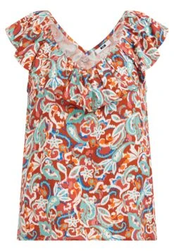 WE FASHION Met Dessin - Blouse - Brown -We Fashion Soldes Boutique bc88211bbb0b4a73a69f15b1acb62245