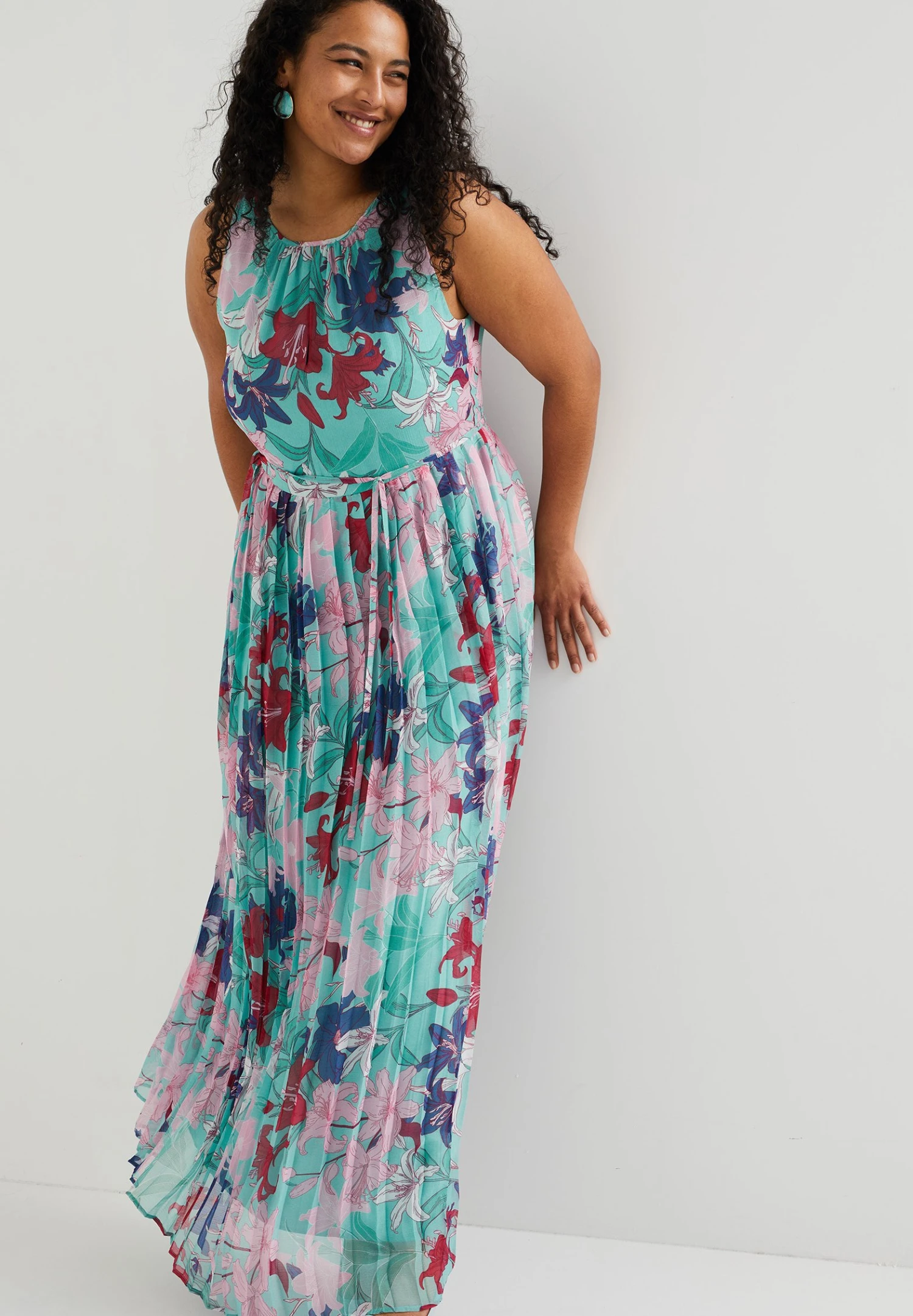 WE FASHION Curve - Robe Longue - Blue 7 WE FASHION Curve - Robe Longue - Blue – Image 5