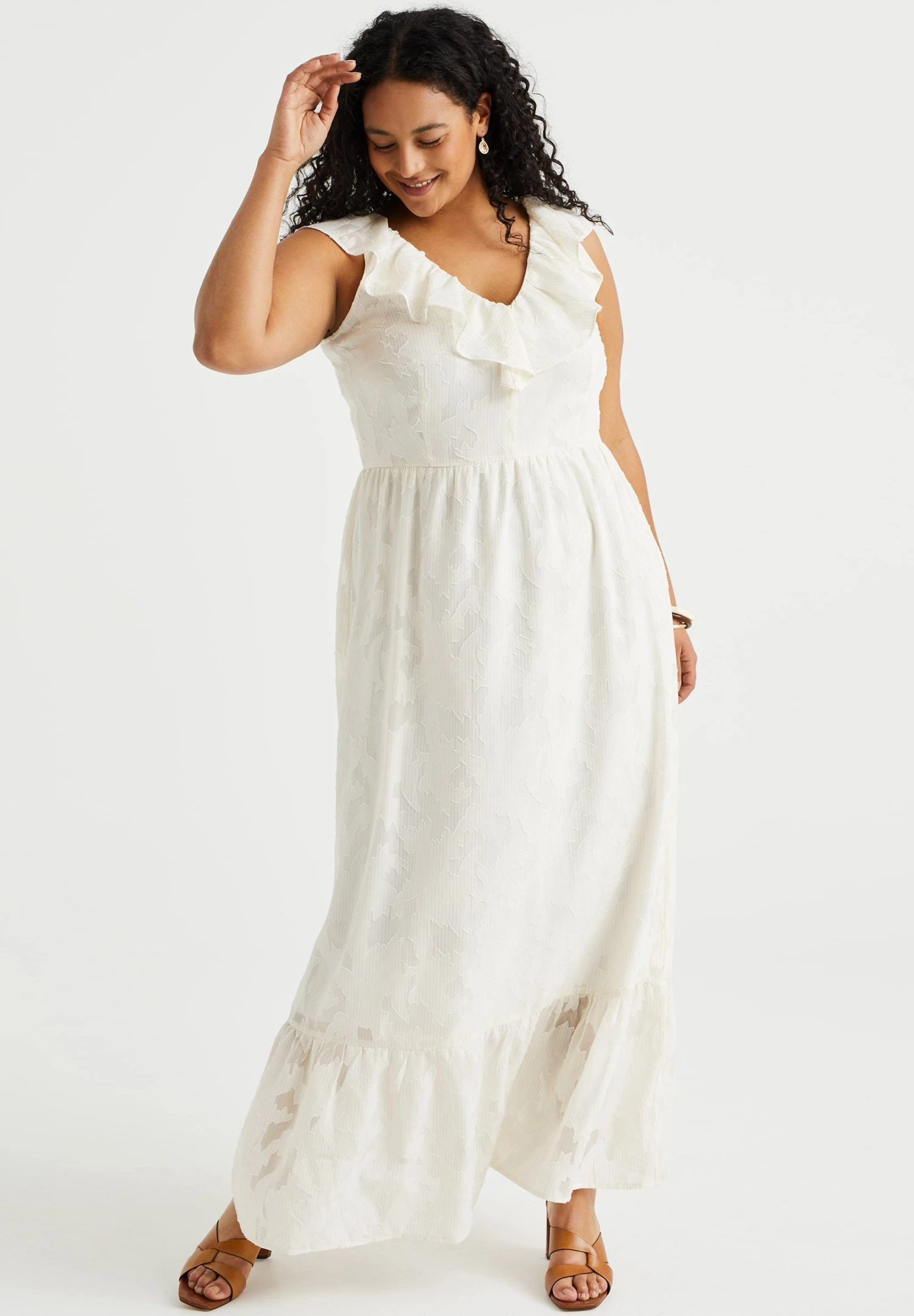 WE FASHION Curve - Robe Longue - White 3 WE FASHION Curve - Robe Longue - White