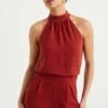 WE FASHION Halter - Blouse - Brown