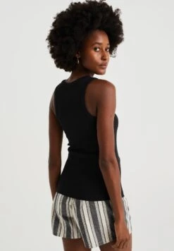 WE FASHION Singlet Van Ribstof - Débardeur - Black -We Fashion Soldes Boutique c7f973bfc5b34568bb5bbaf62aa6f981