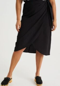 WE FASHION Curve - Jupe Portefeuille - Black