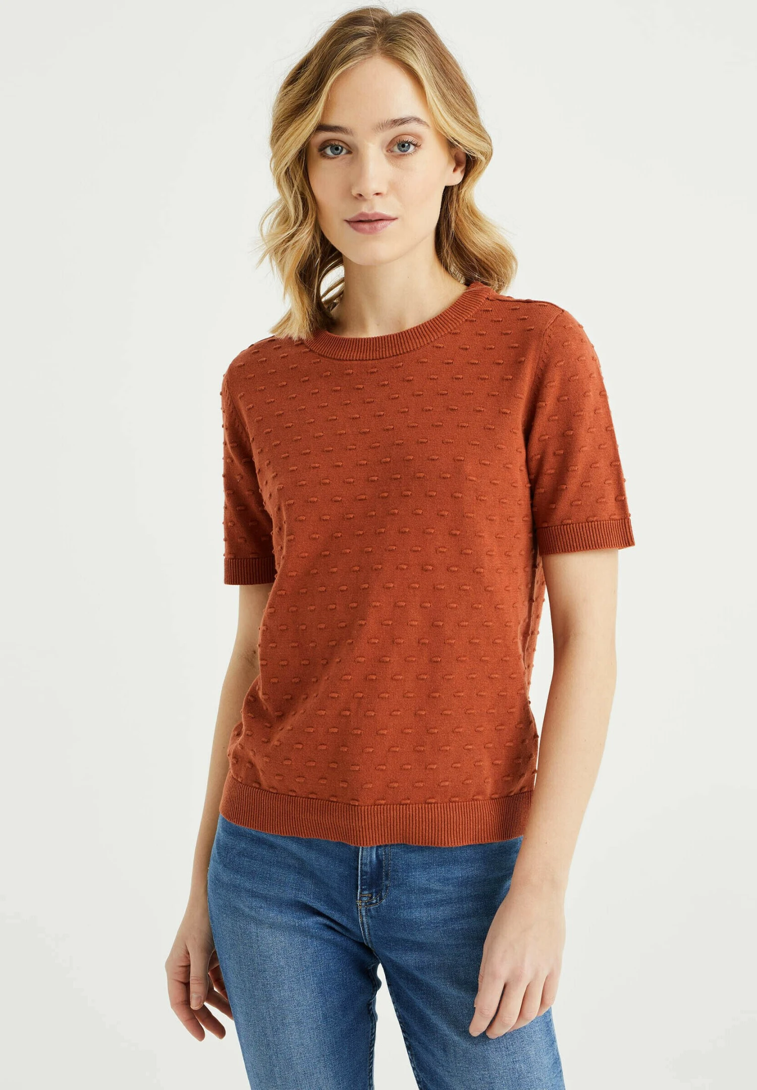 WE FASHION Met Structuur - T-Shirt Imprimé - Brown 3 WE FASHION Met Structuur - T-Shirt Imprimé - Brown