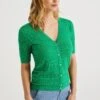 WE FASHION Met Opengewerkt Dessin - Blouse - Green -We Fashion Soldes Boutique d293f18145bd4ac3bc183fb4d86adcf8