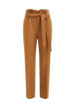 WE FASHION Tapered Fit Met Ceintuur - Pantalon Classique - Brown -We Fashion Soldes Boutique d56880da4a5a4392a09957ccfecb5956