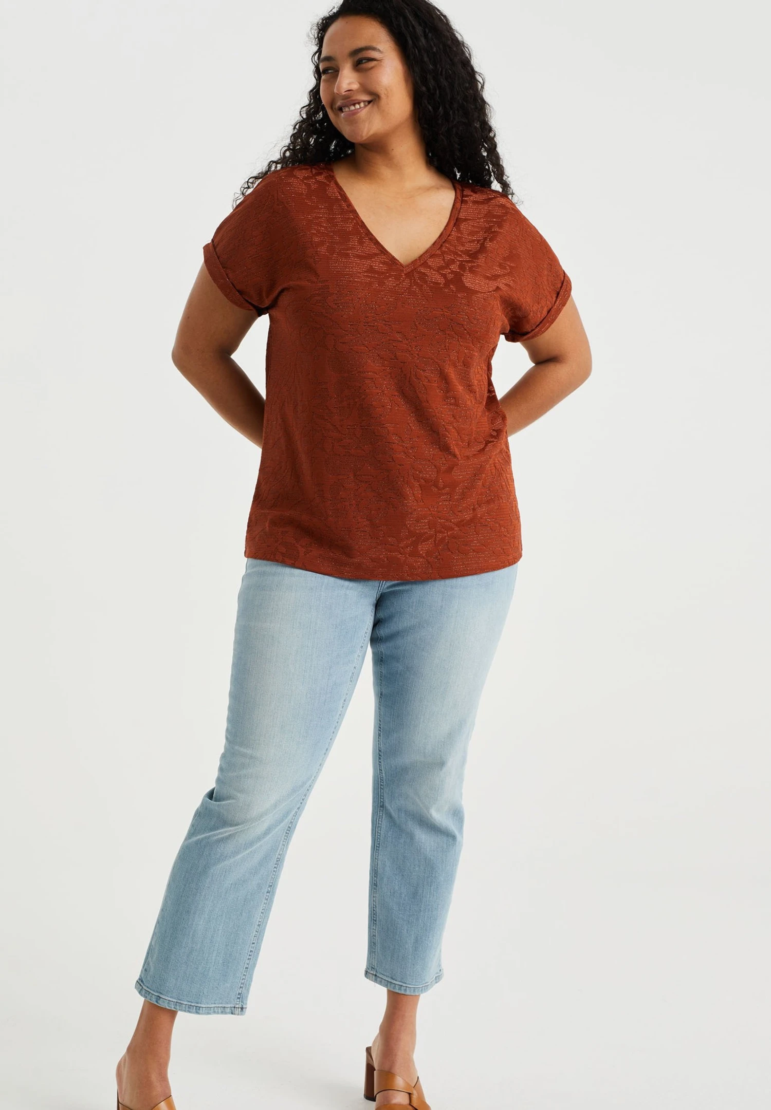 WE FASHION Curve - Blouse - Brown 4 WE FASHION Curve - Blouse - Brown – Image 2