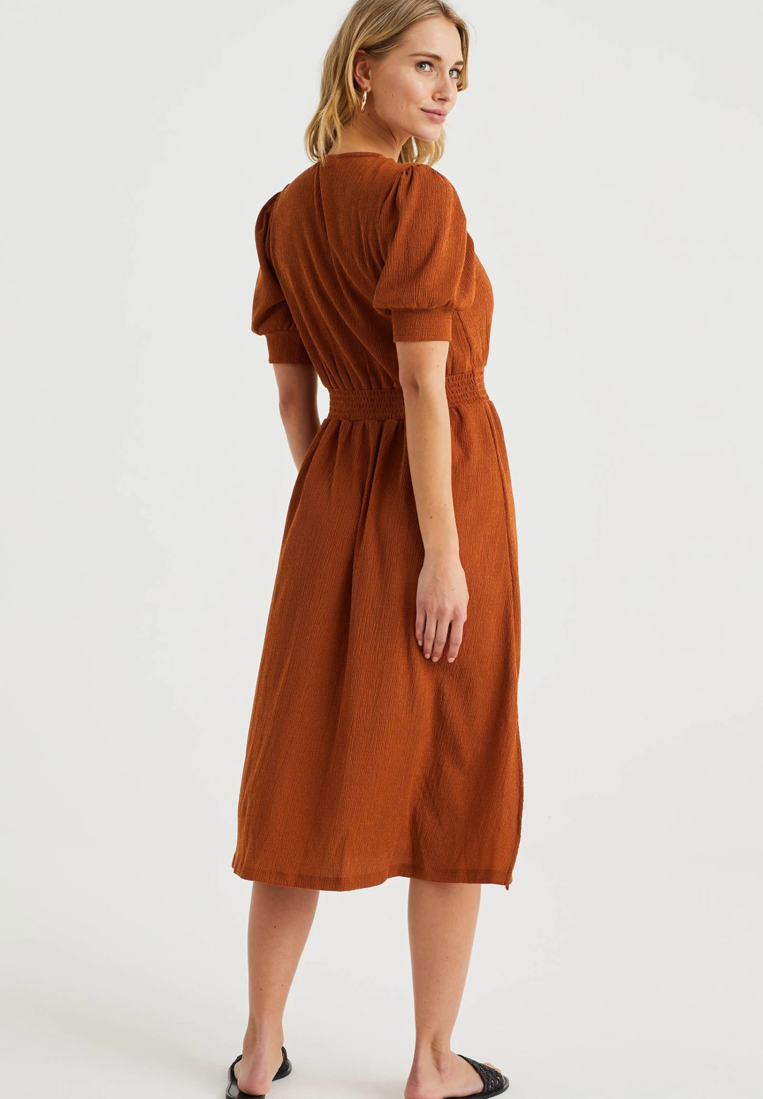 WE FASHION Met Structuur - Robe Chemise - Brown 4 WE FASHION Met Structuur - Robe Chemise - Brown – Image 2