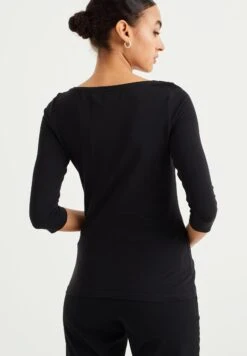 WE FASHION Met Driekwart Mouwen - T-Shirt À Manches Longues - Black -We Fashion Soldes Boutique d787df3fef924106b1312de0ace73f99