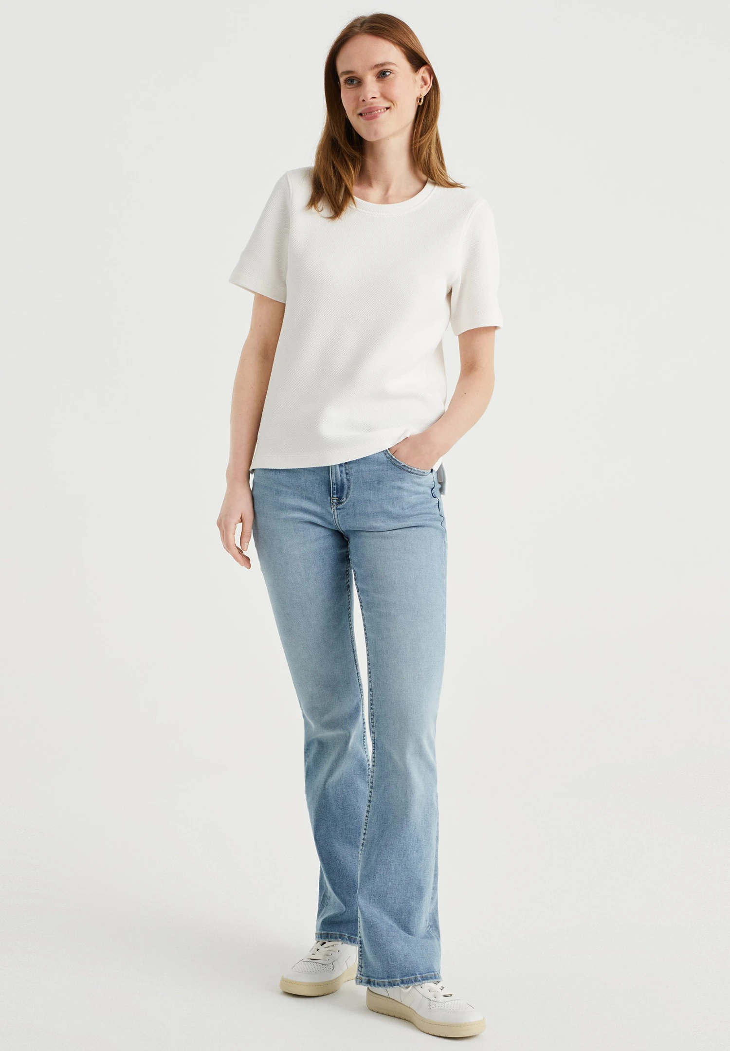 WE FASHION Met Structuur - T-Shirt Basique - White 4 WE FASHION Met Structuur - T-Shirt Basique - White – Image 2