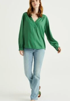 WE FASHION Met Glittergaren - Blouse - Green -We Fashion Soldes Boutique e10a6460fb2b41629aaa4673db4887e0