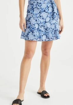WE FASHION Met Dessin - Jupe Trapèze - Blue