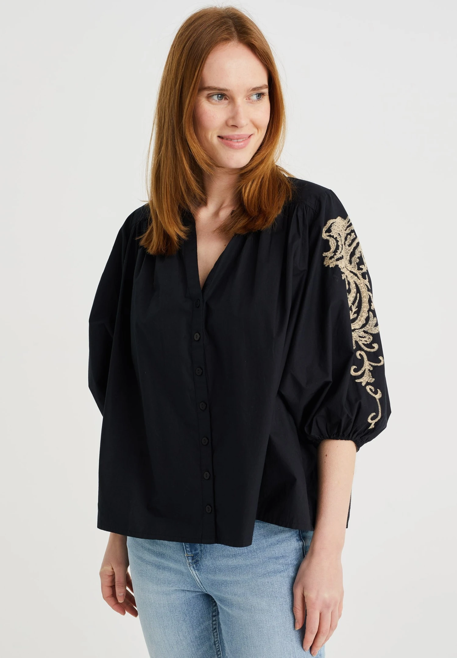 WE FASHION Met Embroidery - Chemisier - Black 3 WE FASHION Met Embroidery - Chemisier - Black