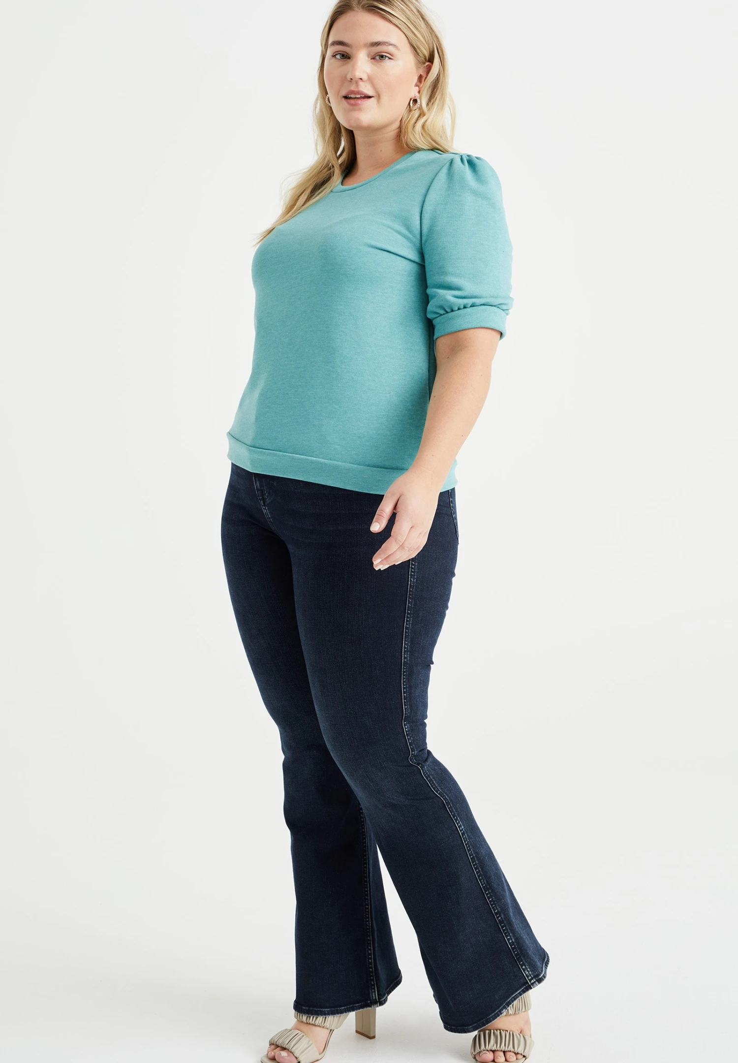 WE FASHION Curve - T-Shirt Basique - Blue 4 WE FASHION Curve - T-Shirt Basique - Blue – Image 2