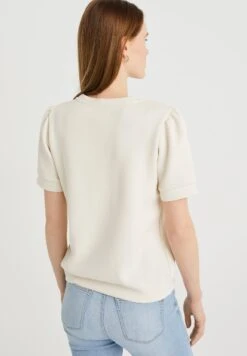 WE FASHION T-Shirt Basique - Weiß -We Fashion Soldes Boutique ed1ee224f4b3405c8dad6deb5e58a2da