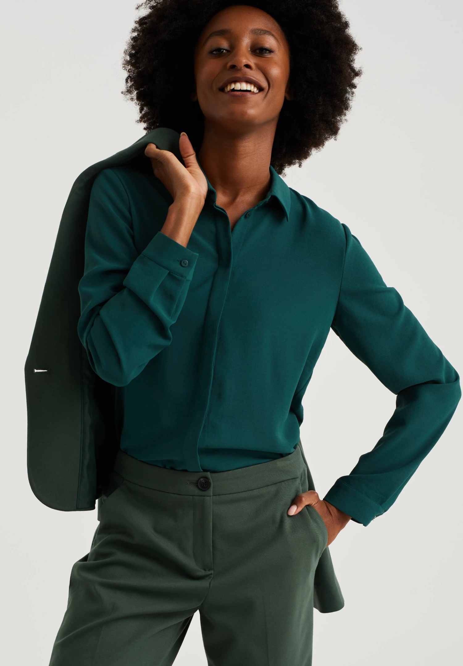 WE FASHION Slim Fit Met Stretch - Pantalon Classique - Green 6 WE FASHION Slim Fit Met Stretch - Pantalon Classique - Green – Image 4