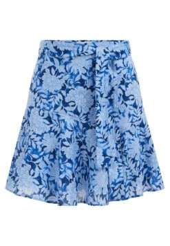 WE FASHION Met Dessin - Jupe Trapèze - Blue -We Fashion Soldes Boutique ef1b211fb2f04405865925d5ac068829