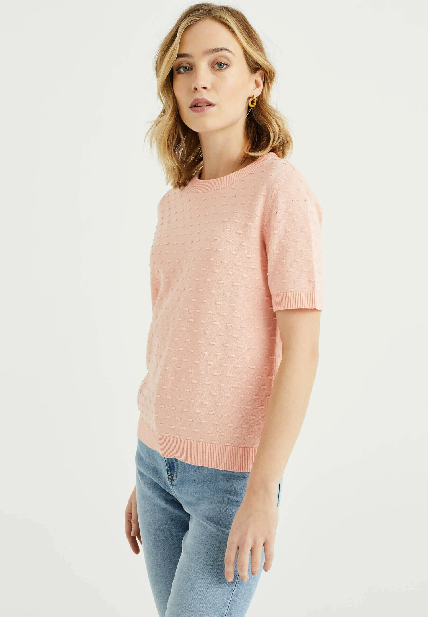 WE FASHION Met Structuur - T-Shirt Imprimé - Pink 3 WE FASHION Met Structuur - T-Shirt Imprimé - Pink