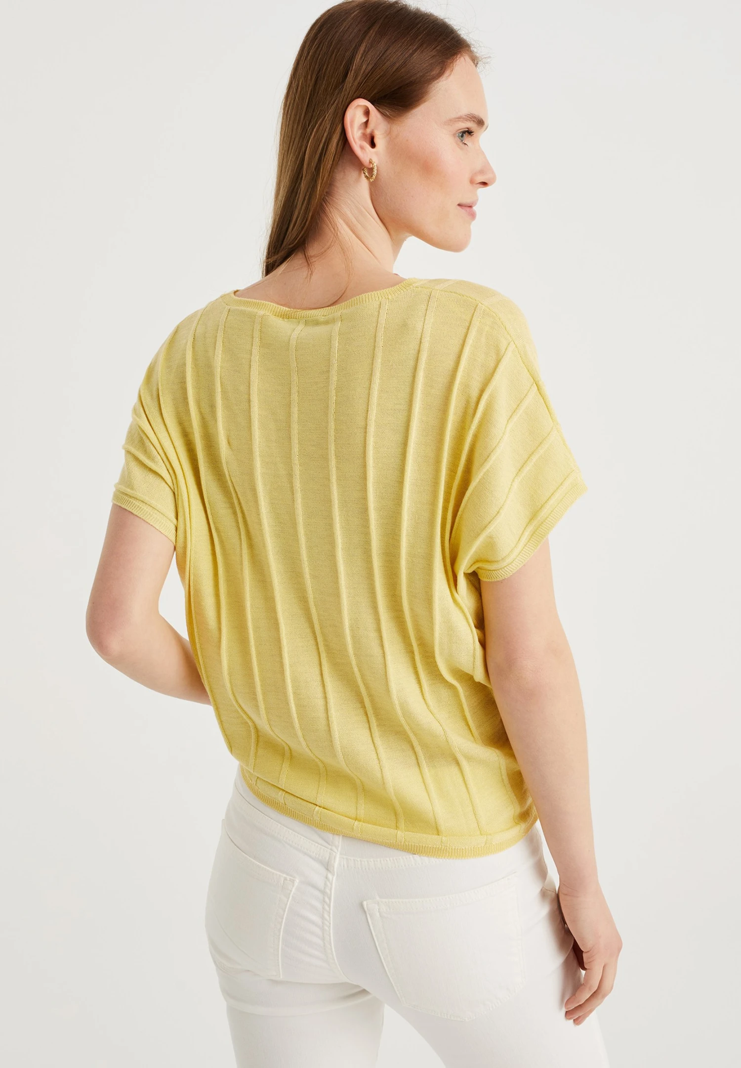 WE FASHION Met Glittergaren - T-Shirt Basique - Yellow 5 WE FASHION Met Glittergaren - T-Shirt Basique - Yellow – Image 3