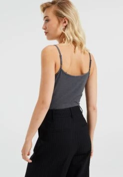 WE FASHION Singlet - Débardeur - Grey -We Fashion Soldes Boutique f1c3a5d80e384533942c5d14640a608b
