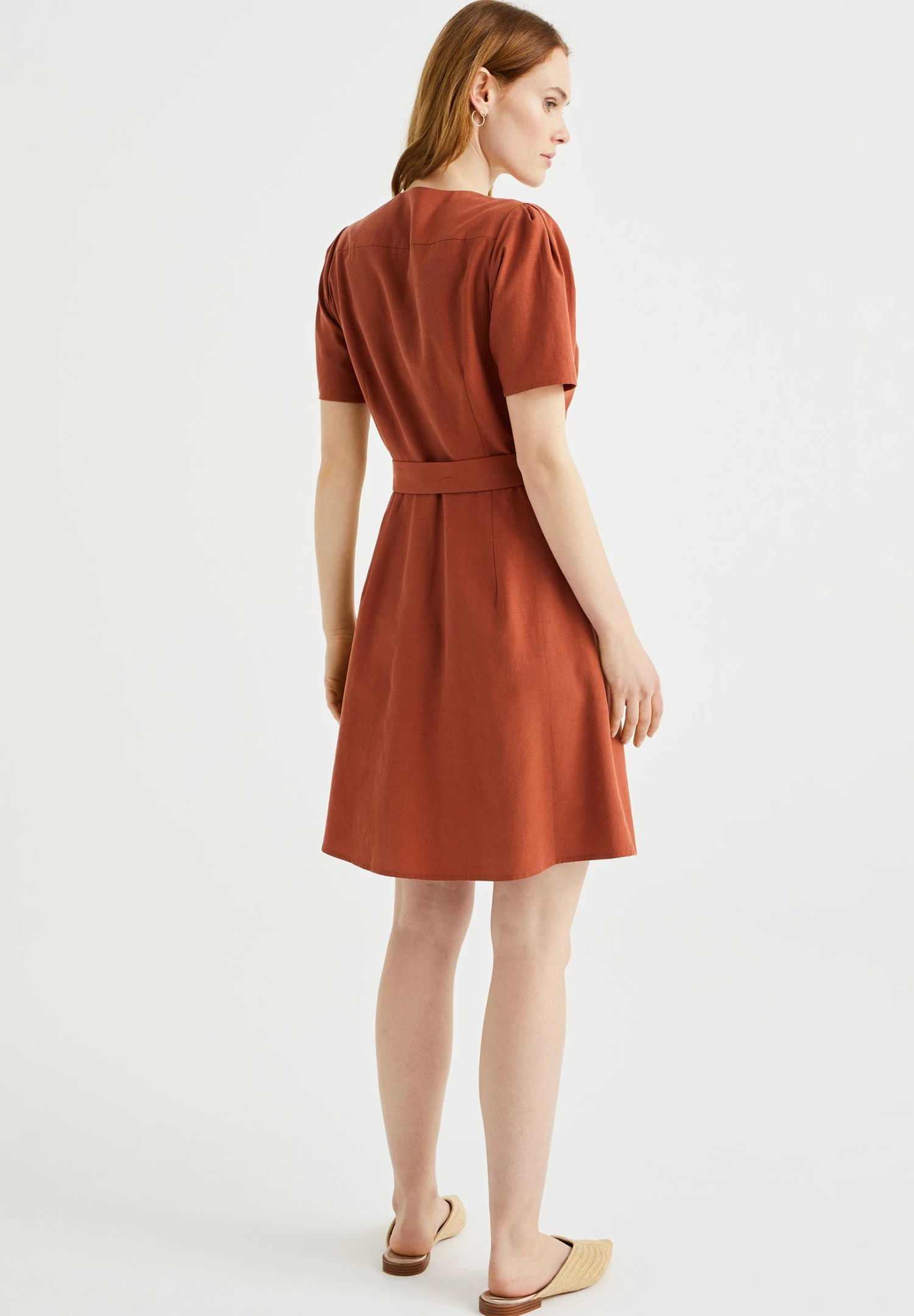 WE FASHION Met Ceintuur - Robe De Jour - Brown 4 WE FASHION Met Ceintuur - Robe De Jour - Brown – Image 2