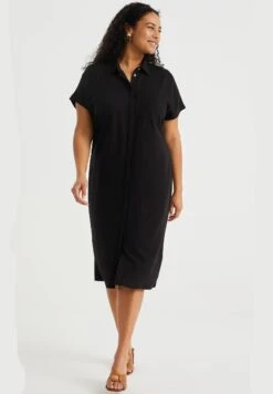 WE FASHION Curve - Robe Chemise - Black