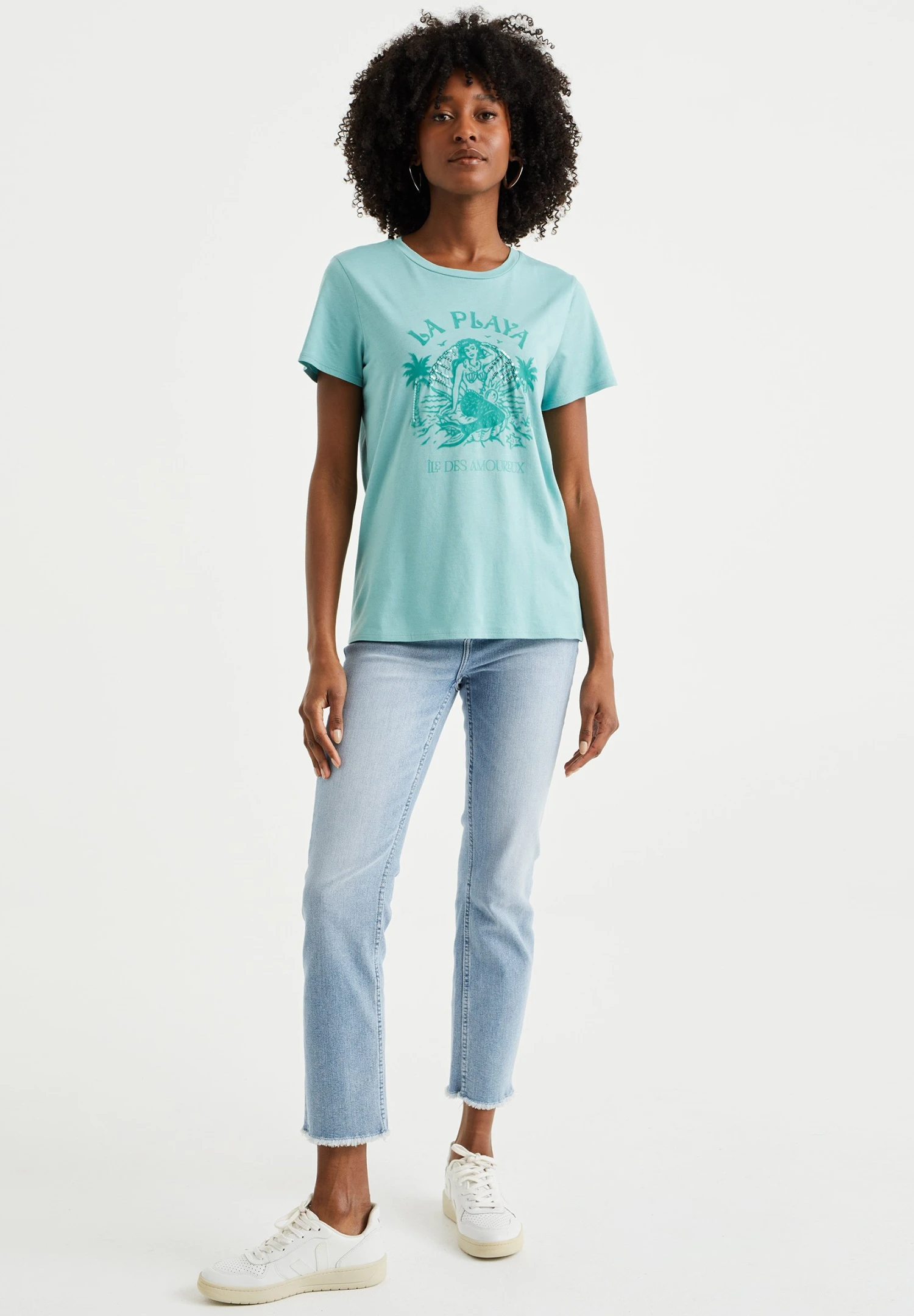 WE FASHION Met Opdruk - T-Shirt Imprimé - Blue 4 WE FASHION Met Opdruk - T-Shirt Imprimé - Blue – Image 2