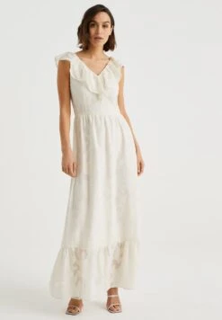 WE FASHION Met Dessin - Robe Longue - White