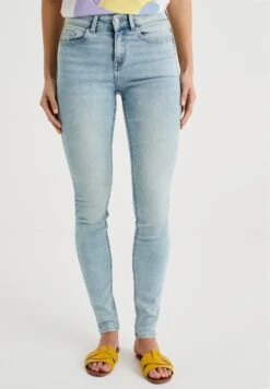 WE FASHION Mid Rise Super Met Comfort-Stretch - Jeans Skinny - Blue