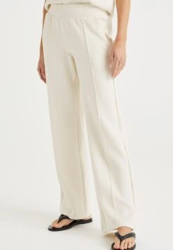WE FASHION Wide Leg - Pantalon Classique - White