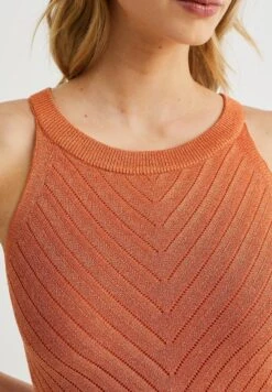 WE FASHION Met Glittergaren - Robe Fourreau - Orange -We Fashion Soldes Boutique fc9394442a1c40748081c383723eb7b0