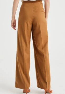 WE FASHION Wide Leg Met Glittergaren - Pantalon Classique - Brown -We Fashion Soldes Boutique fd85bfbfb50b484bb661edb5b2d97d60